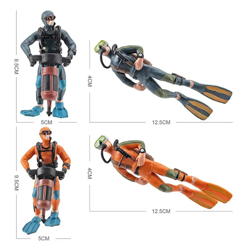 Miniature Diver Figurines Models Ornaments Diving Enthusiast People Mini Swimmers Figurines Plastic Diver Toy Figures Room Decor