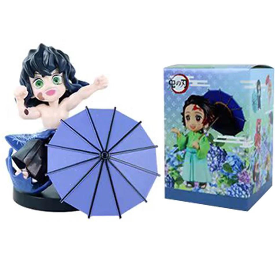 Demon Slayer Plum Rain Series Blind Box Nezuko Tanjiro Q Version PVC Figures Mystery Pack Birthday Christmas Gift