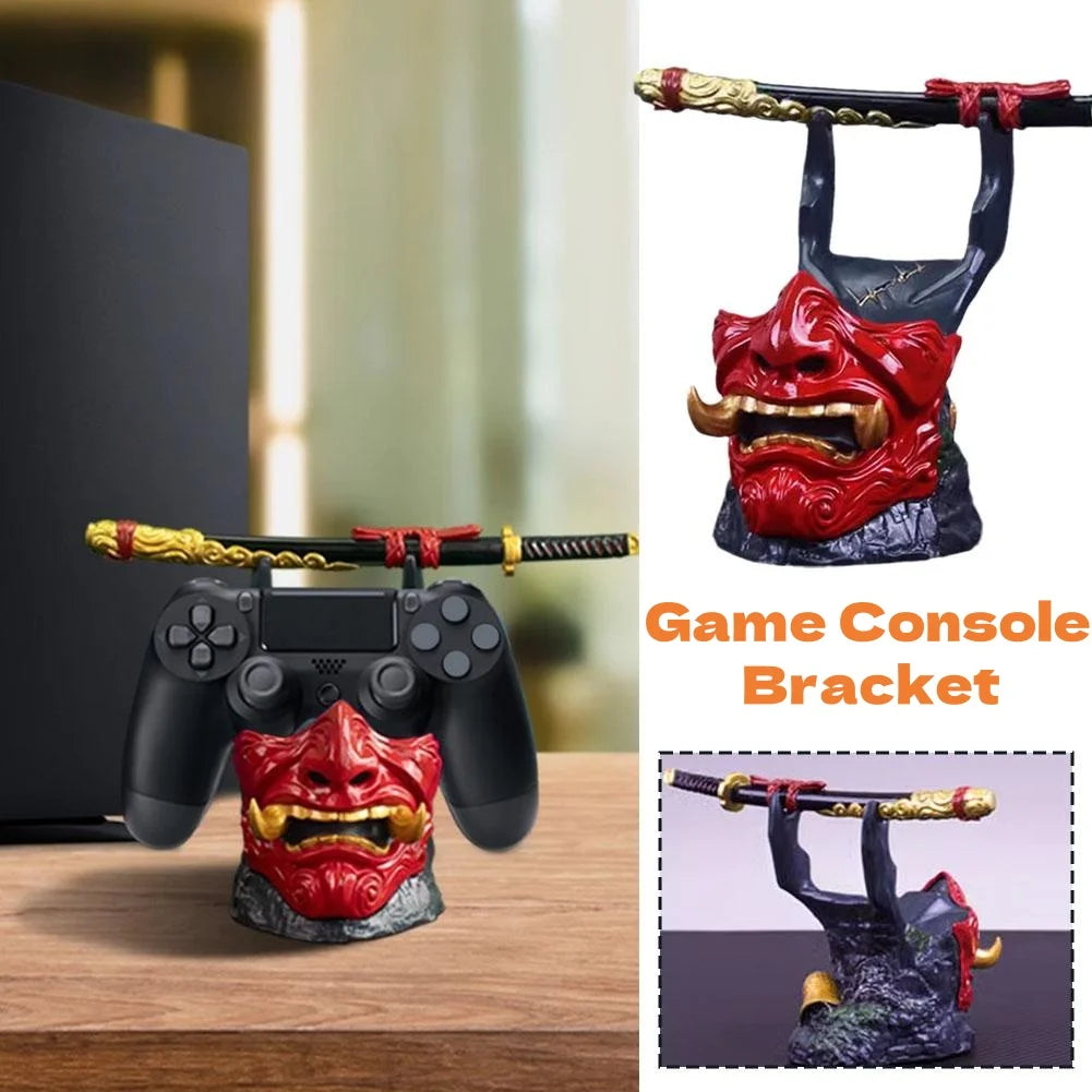 For PS5/PS4/XBOX Game Controllers Stand Ghost Warrior Statue Desktop Game Console Handle Holder Phone Tablet Bracket Decoration