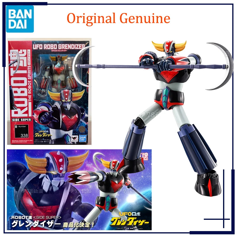Original Genuine Bandai Anime UFO Robot GRENDIZER THE ROBOT SPIRITS 338 Model Toys Action Figure Gifts Collectible Kids Boy Girl
