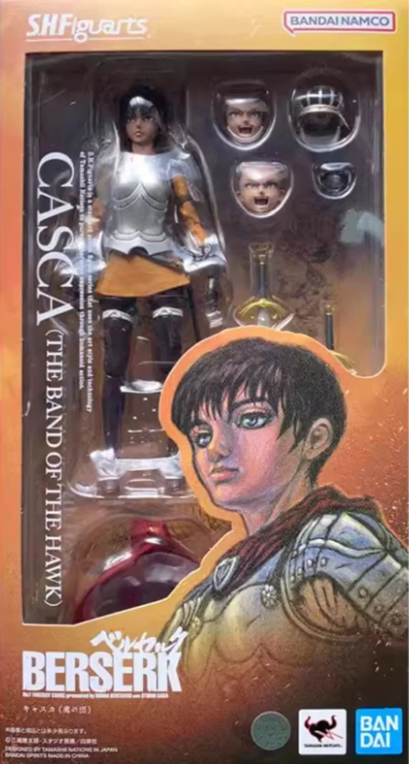 Bandai Original Berserk Anime Figure SHF Casca Band of The Hawk Action Figure Toys for Kids Gift Collectible Model Ornaments