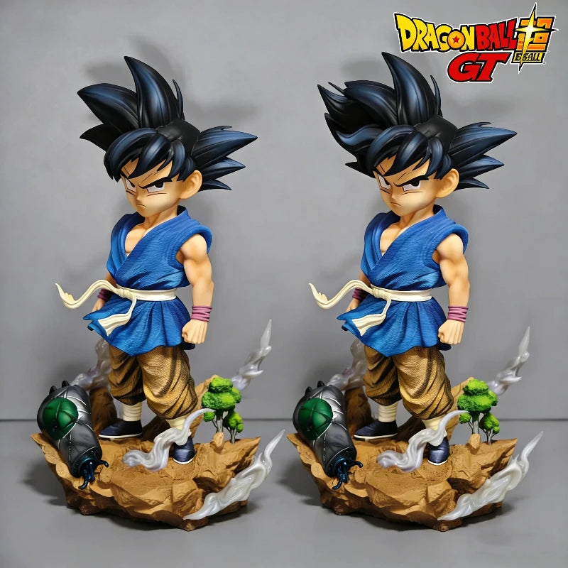 26cm Anime Figure Dragon Ball GT Kid Son Goku Action Figure Double Headed Statue PVC Model Collect Doll Toy Desktop Decor Gifts