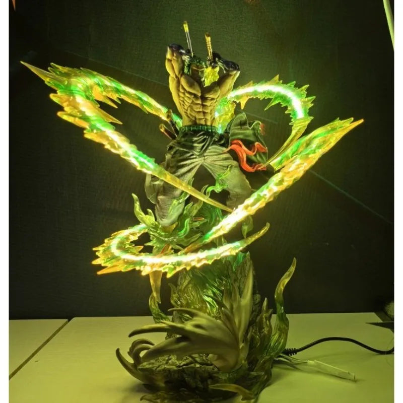 40cm One Piece Figure Roronoa Zoro Can Glow Anime Collection Model Desktop Ornament Decorations Holiday Gifts Children Toys