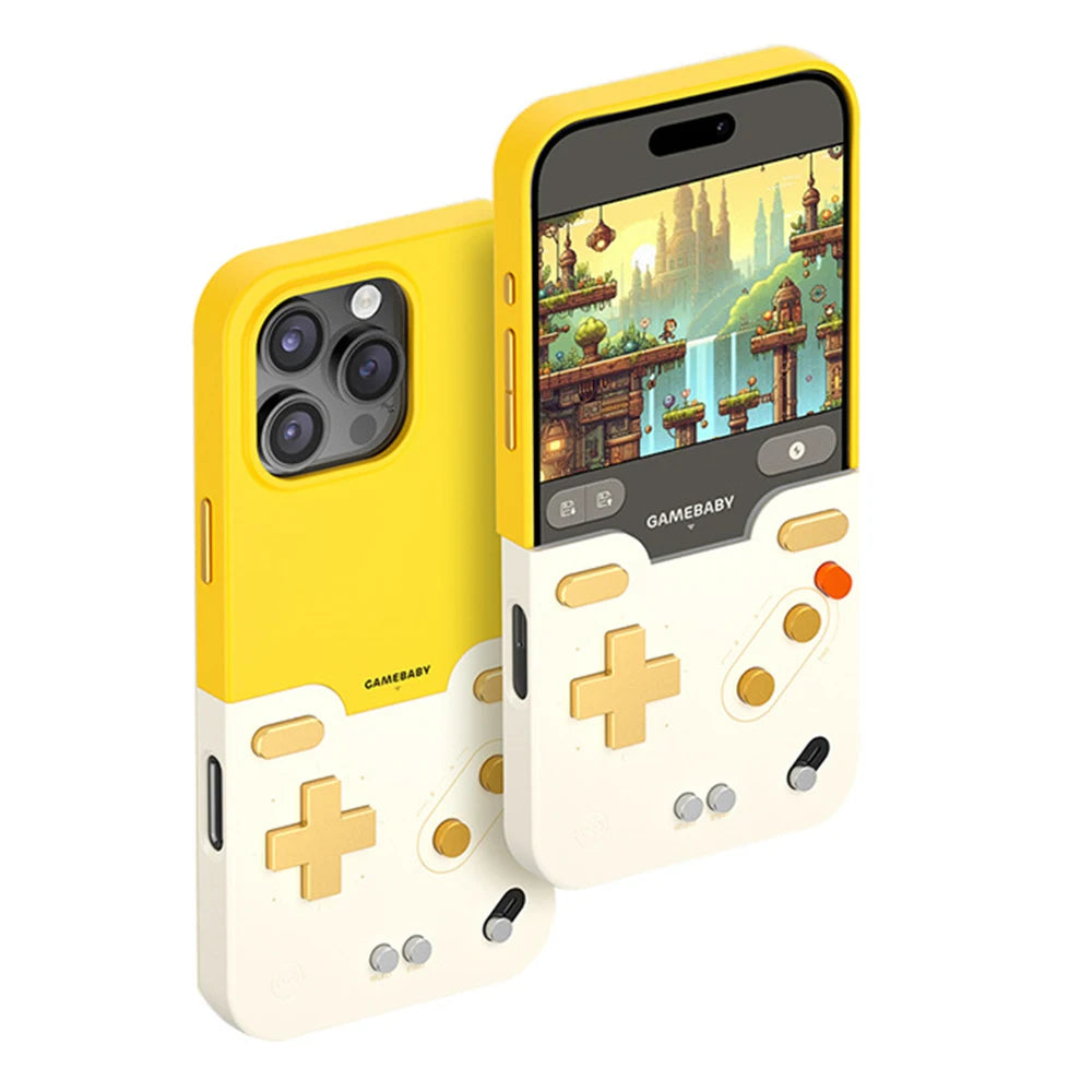 BITMOLAB GAMEBABY Phone Case Custom Gamepads For iPhone 16 15 Pro Max Retro Handheld Game Console support GB GBC NES Layout Case