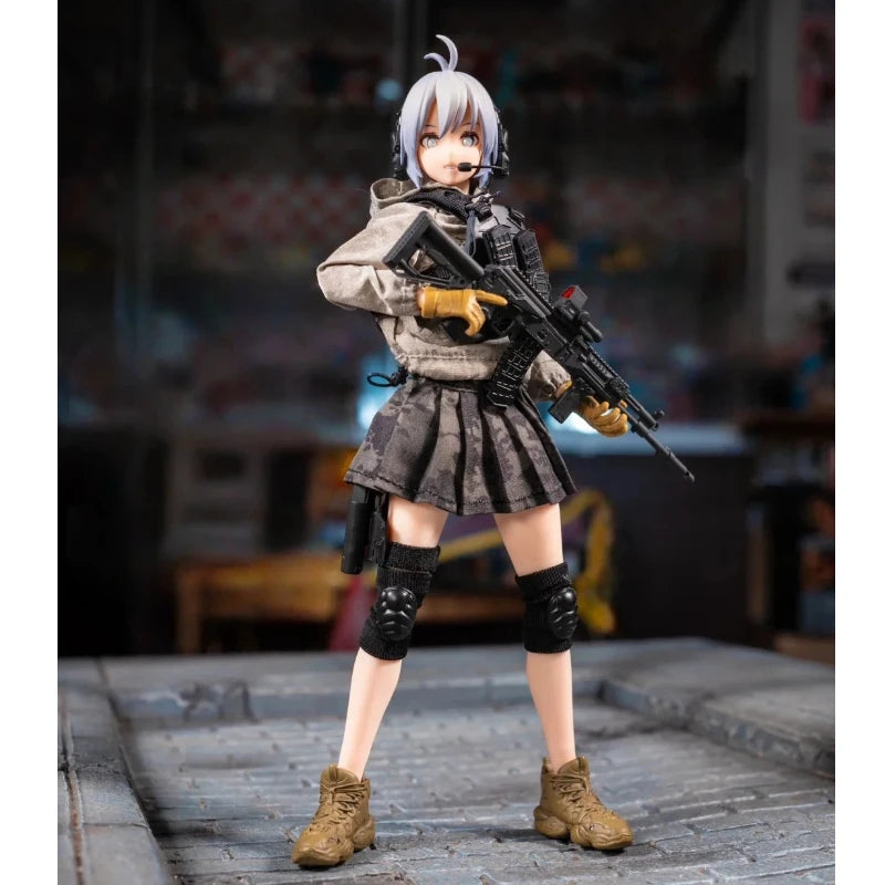 Pa003 Pocket Art Series Vol.3 Sasha 1/12 Scale Action Figure 6in Female Soldier Articulated Doll With Cloth Clothes Collectible