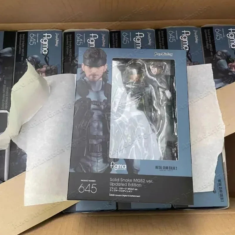 In Stock MAX Factory Original Box FigMA 645 Solid Snake MGS2 Version. Children's Action Figure Model Gift Gift Collection
