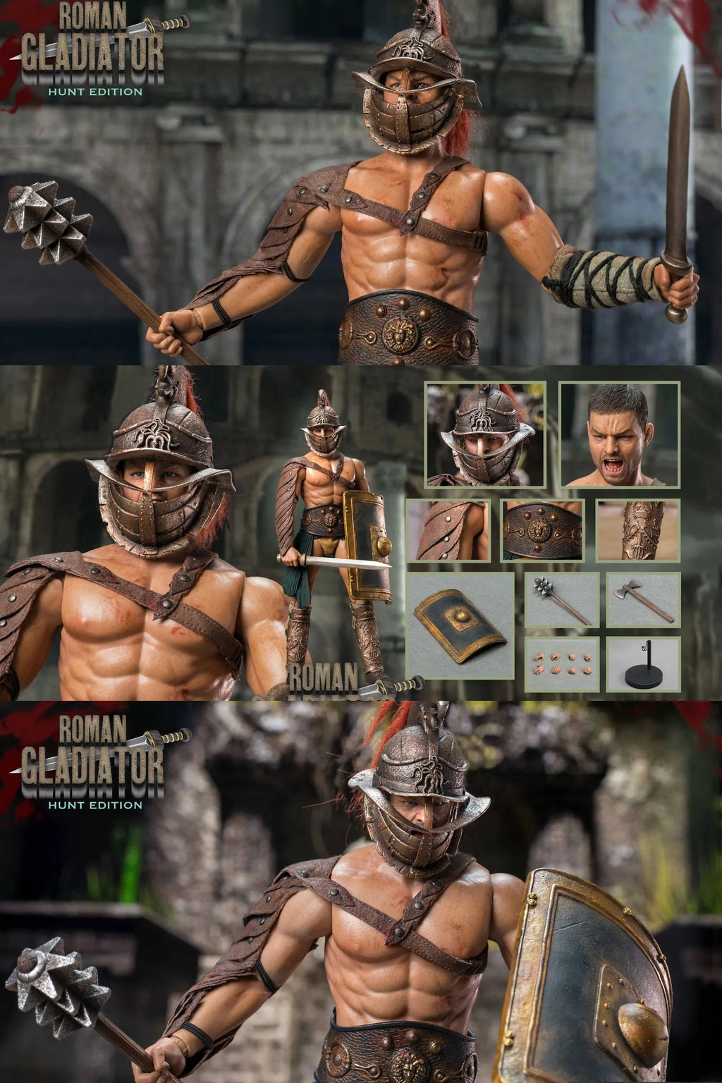 1/6 Scale Roman Gladiator Imperial Legion Action Figure - Hunting Edition Collectible Toy for Adults by HHMODEL HAOYUTOYS