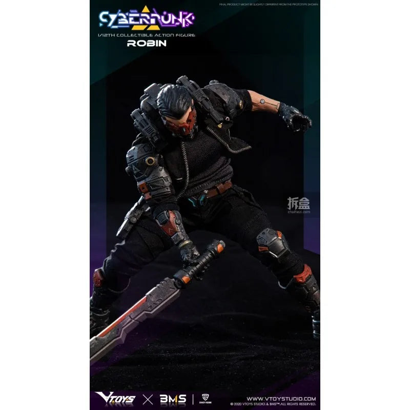 VTOYS Original 1/12 Finished Movable Doll Series Cyberpunk Robin Anime Action Figure Model Toys Collectible Gifts for Friend