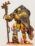 New Unassembled 1/24 fantasy warrior with child stand and watch Resin Figure Unpainted Model Kit