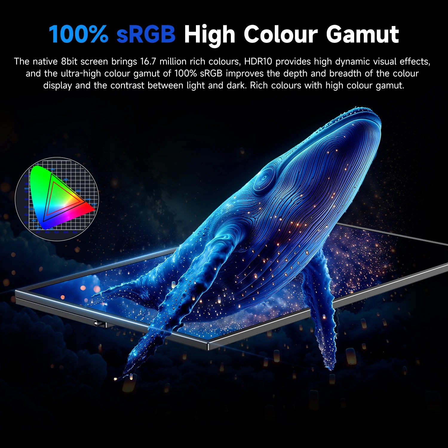 UPERFECT 22 Inch Computer Display Monitor 2K QHD 1440P 100%sRGB IPS Screen w/ Kickstand For Laptop PC Mac Phone PS5 Game Console