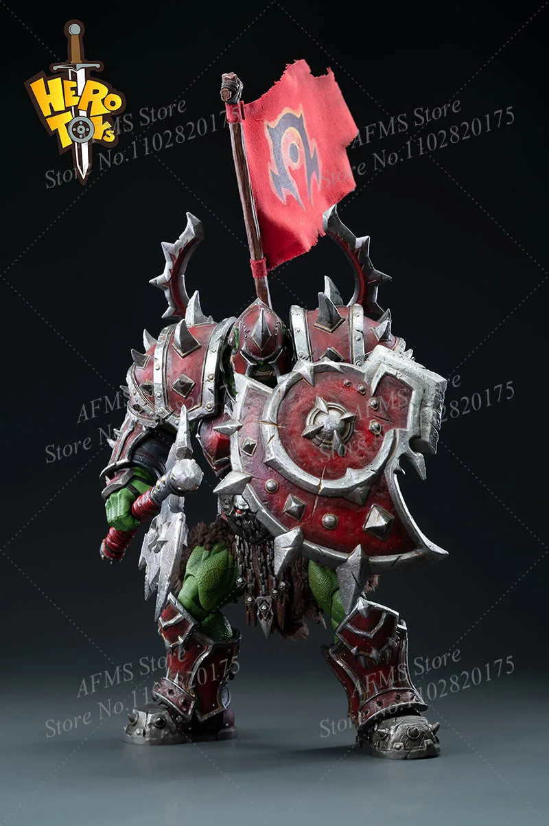 Auf Lager: Hero Toys 1/12 Sammelfigur WOW Ork Starker Krieger Elite Kukaron Puppen Komplettset 7-Zoll-Soldaten-Actionfigur
