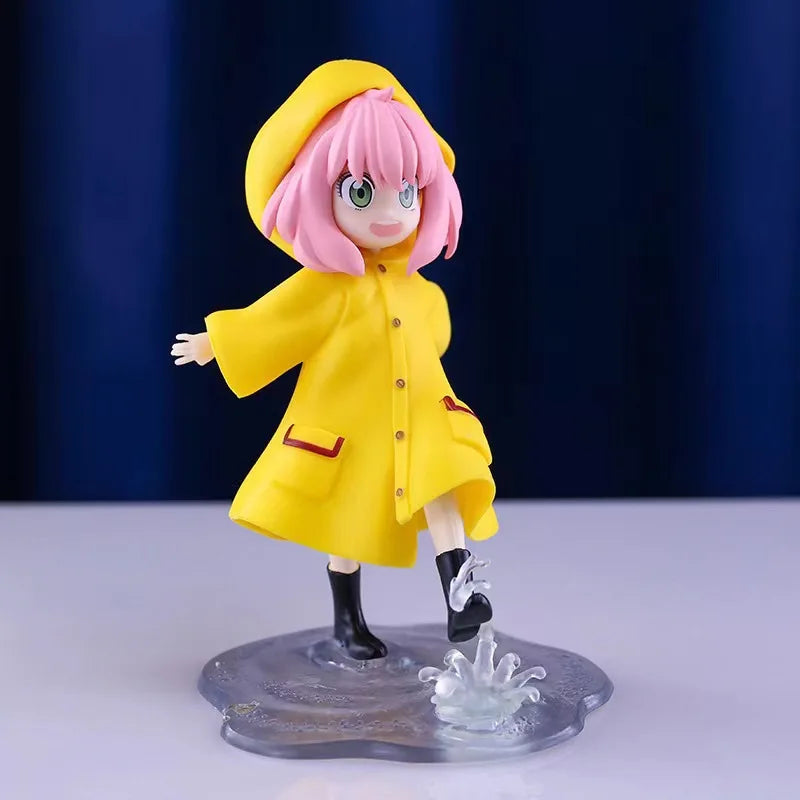 12.5CM Anime Spy × Family Anya Forger Figure Raincoat Model Toy Summer Dress Up Anya Gift Collection Action Figure