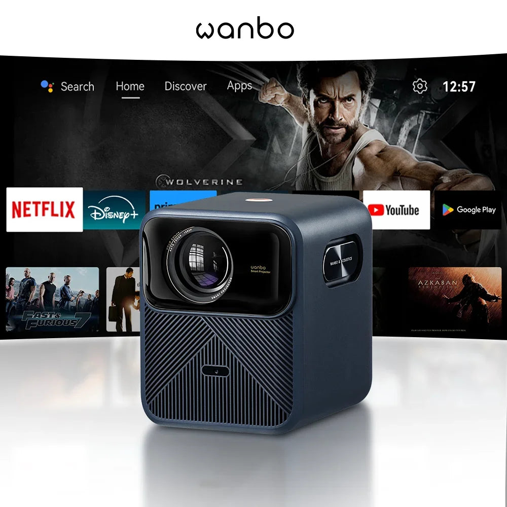 Wanbo Mozart 1 Pro 2025 4K 1200 Ansi-Projektor Google TV 1080P HDR10 MEMC HDMI 2.0 Sealed Beam-Projektor Dual Wifi 20W Lautsprecher