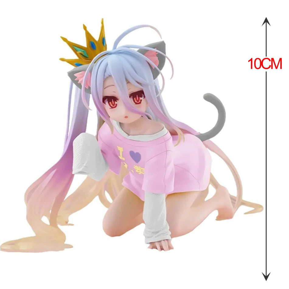 Anime-Figuren TAiTO NO GAME NO LIFE Shiro PVC Desktop Niedliche Ornamente Sammlung Modelle Spielzeug Desktop Niedliche Weihnachtsgeschenke Auf Lager