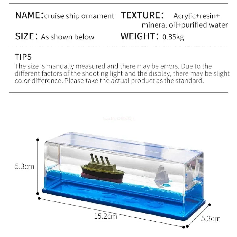 One Piece 3d Ship Fluid Drift Bottle Thousand Sunny Ship Going Merry Boat One Piece Floating Boat Ornament Decompression Gift