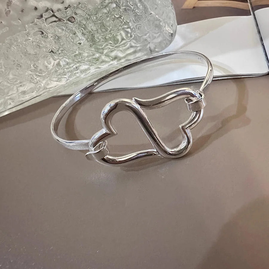 925 Sterling Silber Armband Armreif Vintage Offenes Schloss Geometrische Punk Für Frau Mädchen Mode Schmuck Geschenk Dropship Großhandel