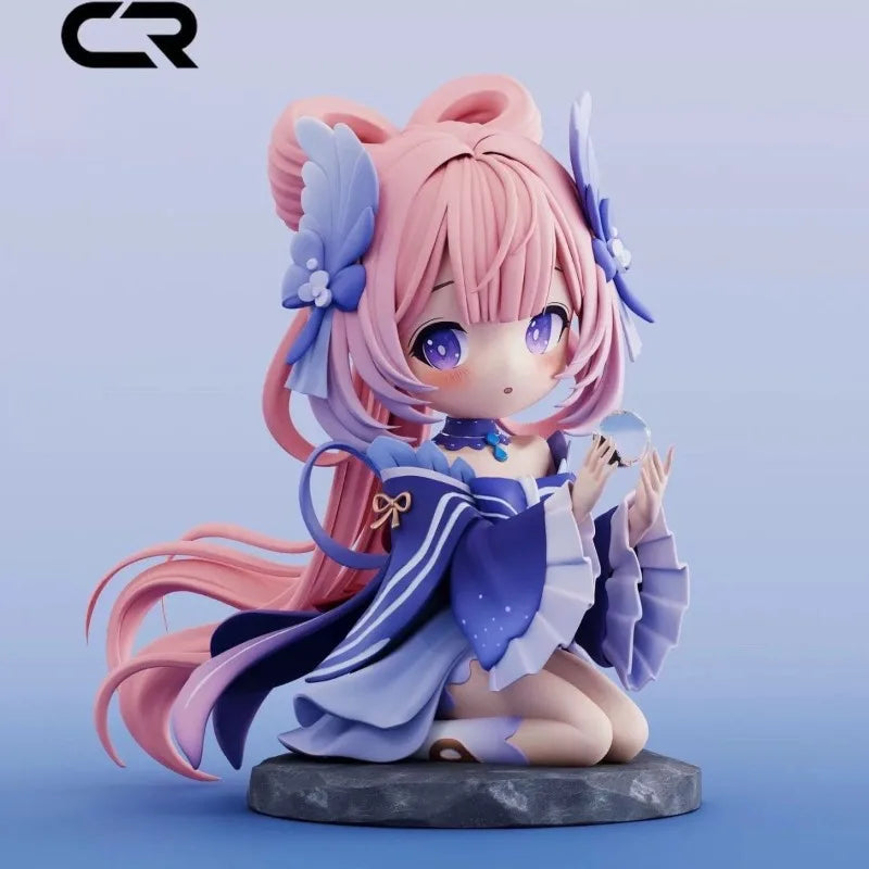 13-17CM Kamisato Ayaka Hu Tao Anime GACHA Q-version Action Figure  Ornament Holiday Gifts Ornament Action Figure Model Toys