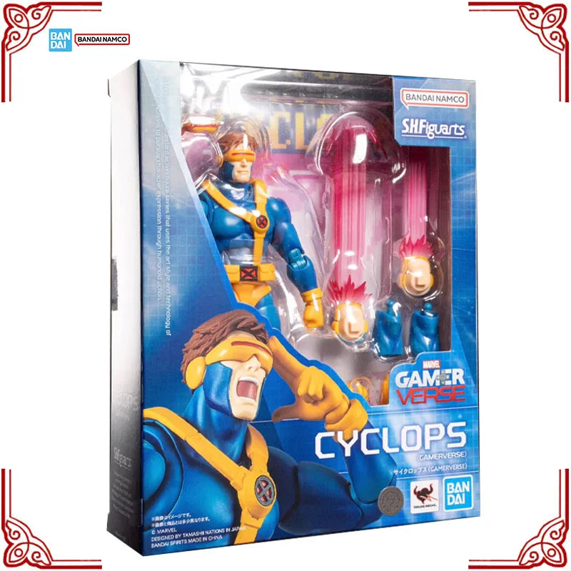 In Stock Genuine Bandai Marvel Model Kit SHF Cyclops Gamerverse Anime Action Figure Collection Finished Model Boys Toys Gifts