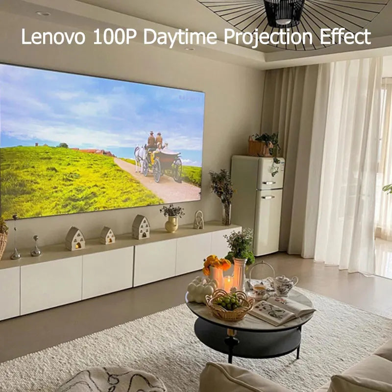 Lenovo 4K Ultra HD Projector 100P Android WIFI6  Auto Focus Outdoor Full HD Video PK lAsEr Projector Portable Movie Home Theater