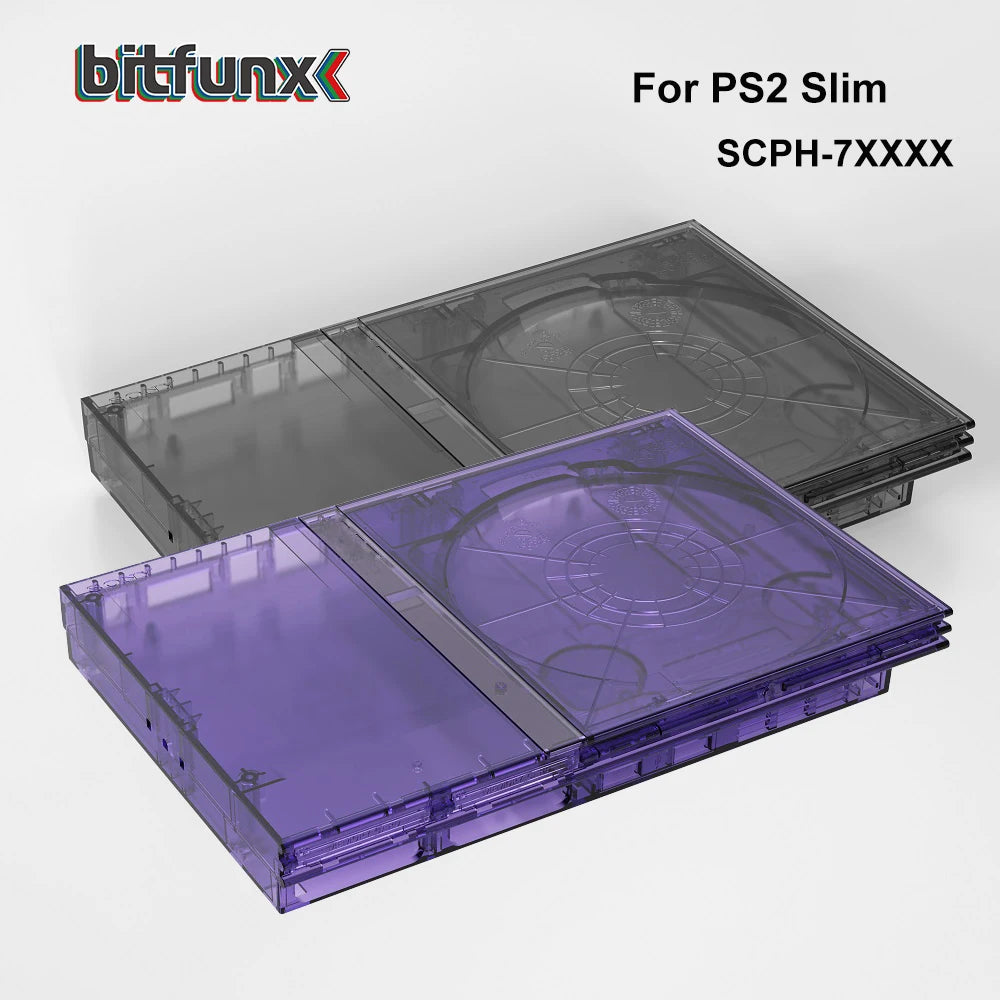 Bitfunx Transparent Replacement Shell Full Housing Case for PlayStation2 Slim for PS2 Slim Game Console