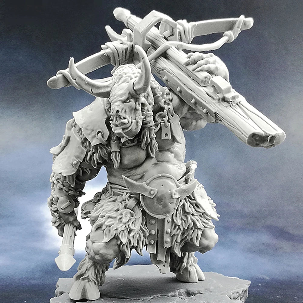 Resin Model figure, GK, 55mm Crossbow cannon minotaur, Fantasy theme, Unassembled and unpainted kit