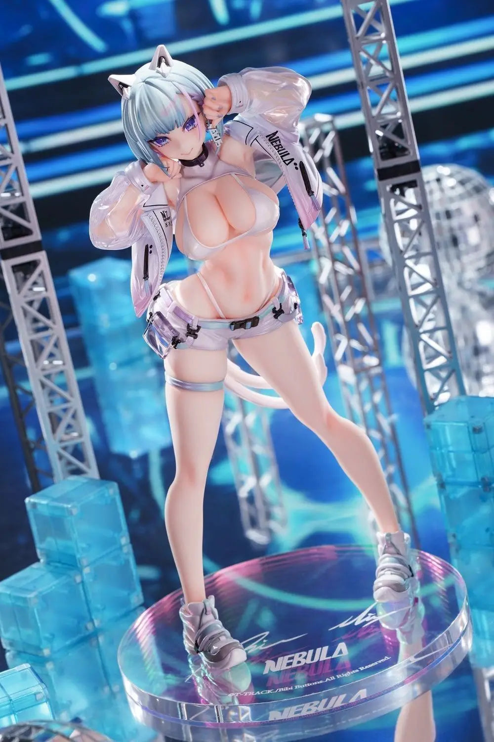 26cm Near Future Cat MIU Anime Figure Cat Demon Pretty Girl Figurine Pvc Collection Statue Model Room Ornament Desk Toys Gift