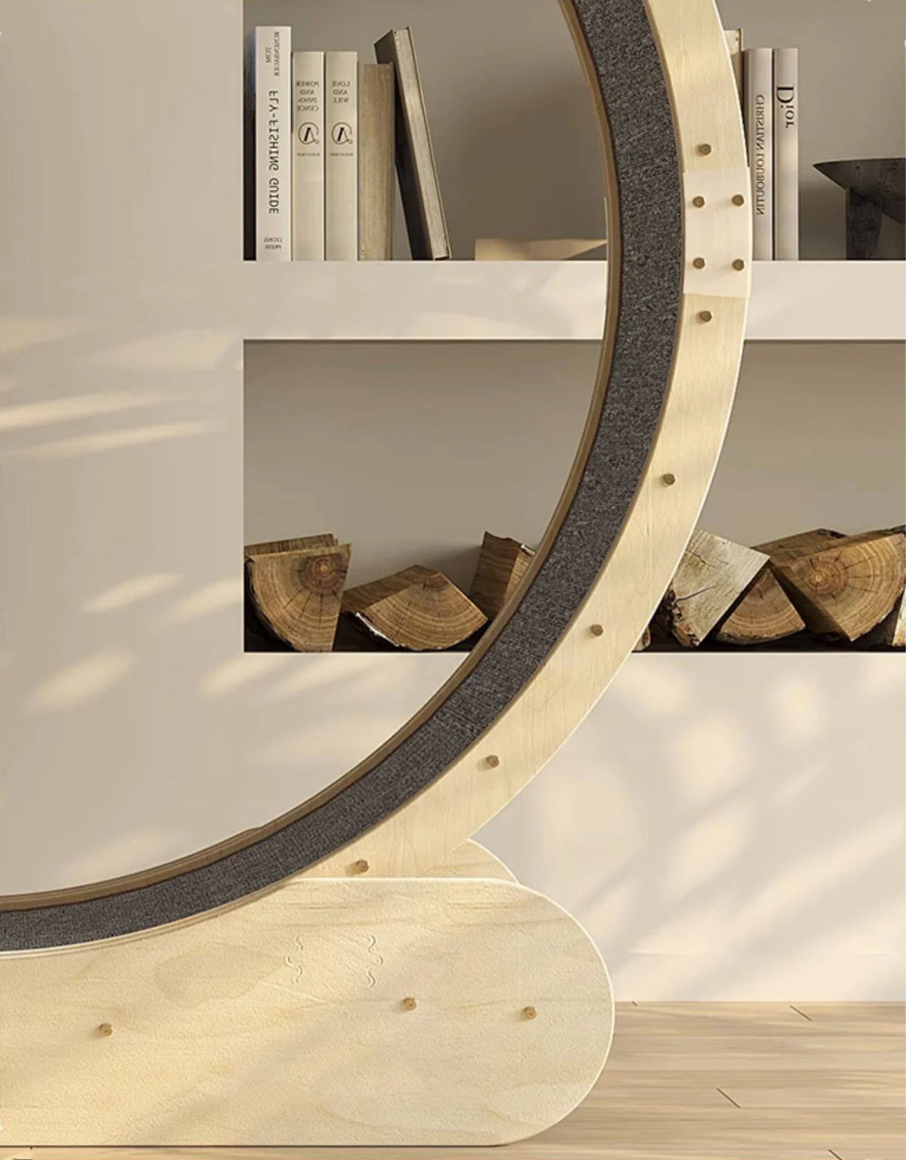 Luxury Cat Running Wheel Birch Wood Craft Multi-Layer Board Kraft Paper Rope Column Pet Exercise Interactive Toy Cat Treadmill