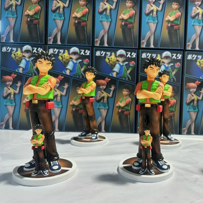 BKM 18cm Anime Figures Set Ash Ketchum Brock & Misty PVC Figurine Statue Model Doll Collection Decoration Room Desk Toy Gift