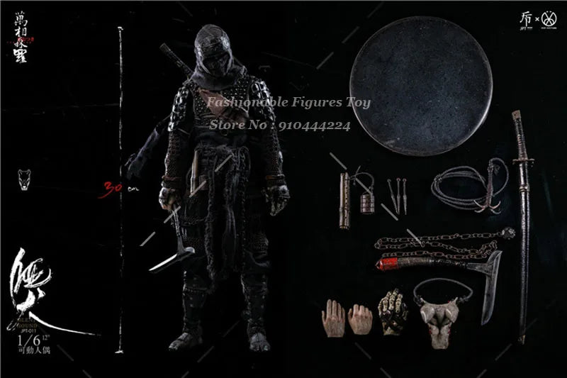 JPT design × POPCOSTUME 1/6 Men Soldier Silent Hound Ninjas Full Set 12Inch Action Figure Model Best Collectable Gifts