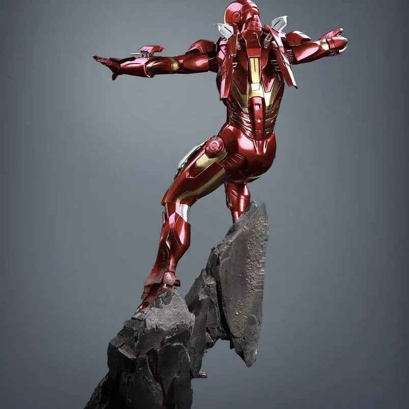 Iron Man MK7 Full Body Statue Glowing Collectible GK Model Birthday Gift For Friends Avengers Alliance Action Figure Toy
