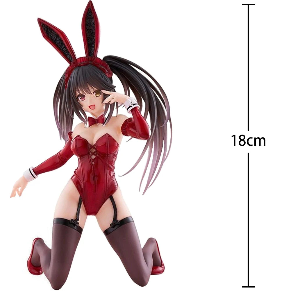 Anime Figure Yatogami Tohka figure bunny girl kneeling action figure Tokisaki Kurum figurine PVC Girl Model Toy Statue Gift 18cm