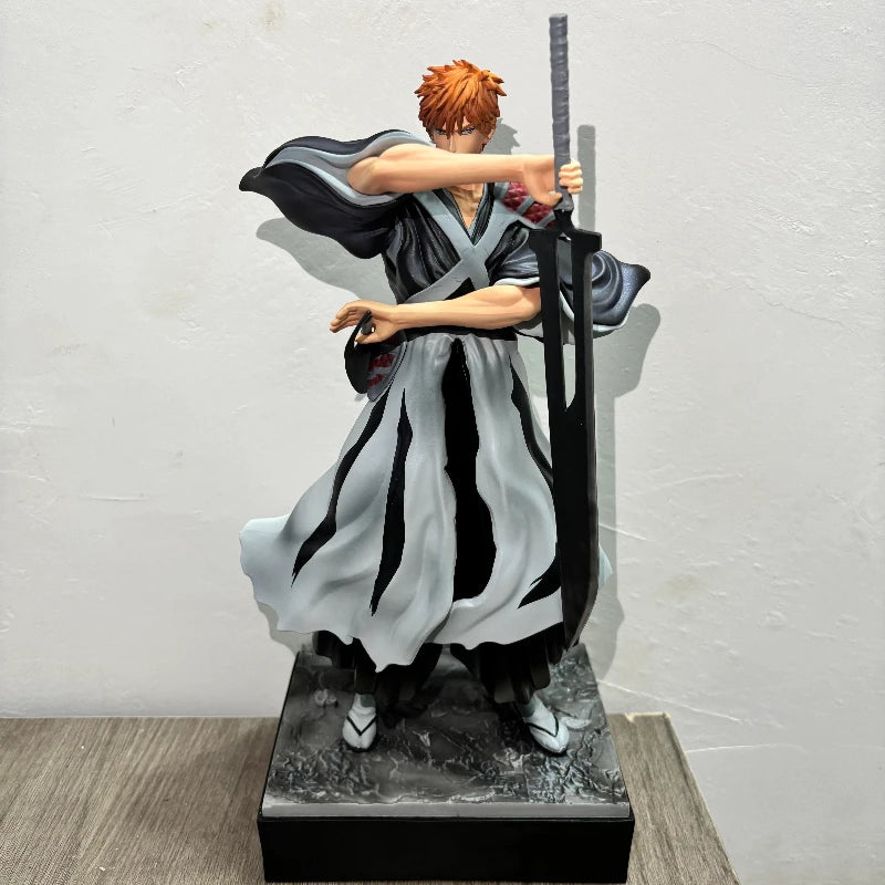 35cm Bleach Ichigo Kurosaki Gk Figure Dual Swords Battle Statue Desktop Decoration Collectible Model Gift For Otaku Anime Fans