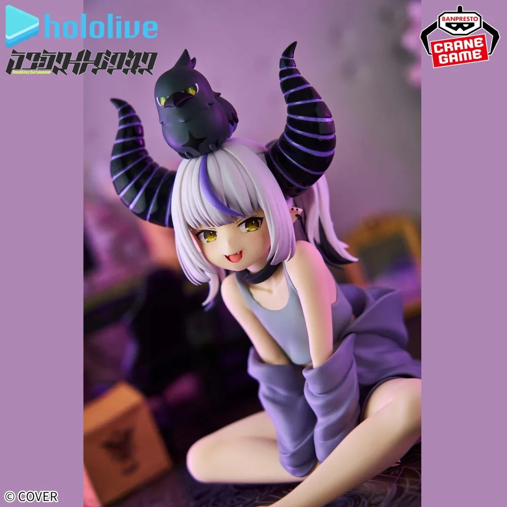 In Stock Bandai Original Genuine Banpresto Virtual Idol Hololive Karasu La+ Darknesss Relax Time 14cm Model Toy Figure Xmas Gift