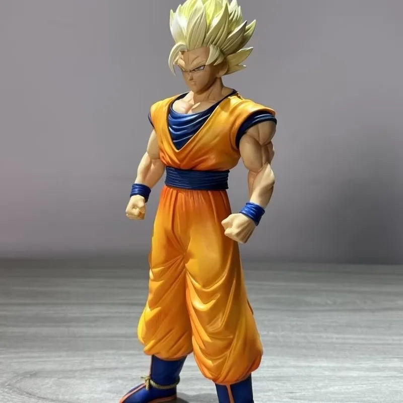 Generic Dragon Ball Super Saiyan 2 Goku Folded Arms Action Figure PVC GK Statue Desktop Decor Ornament For Anime Collectors