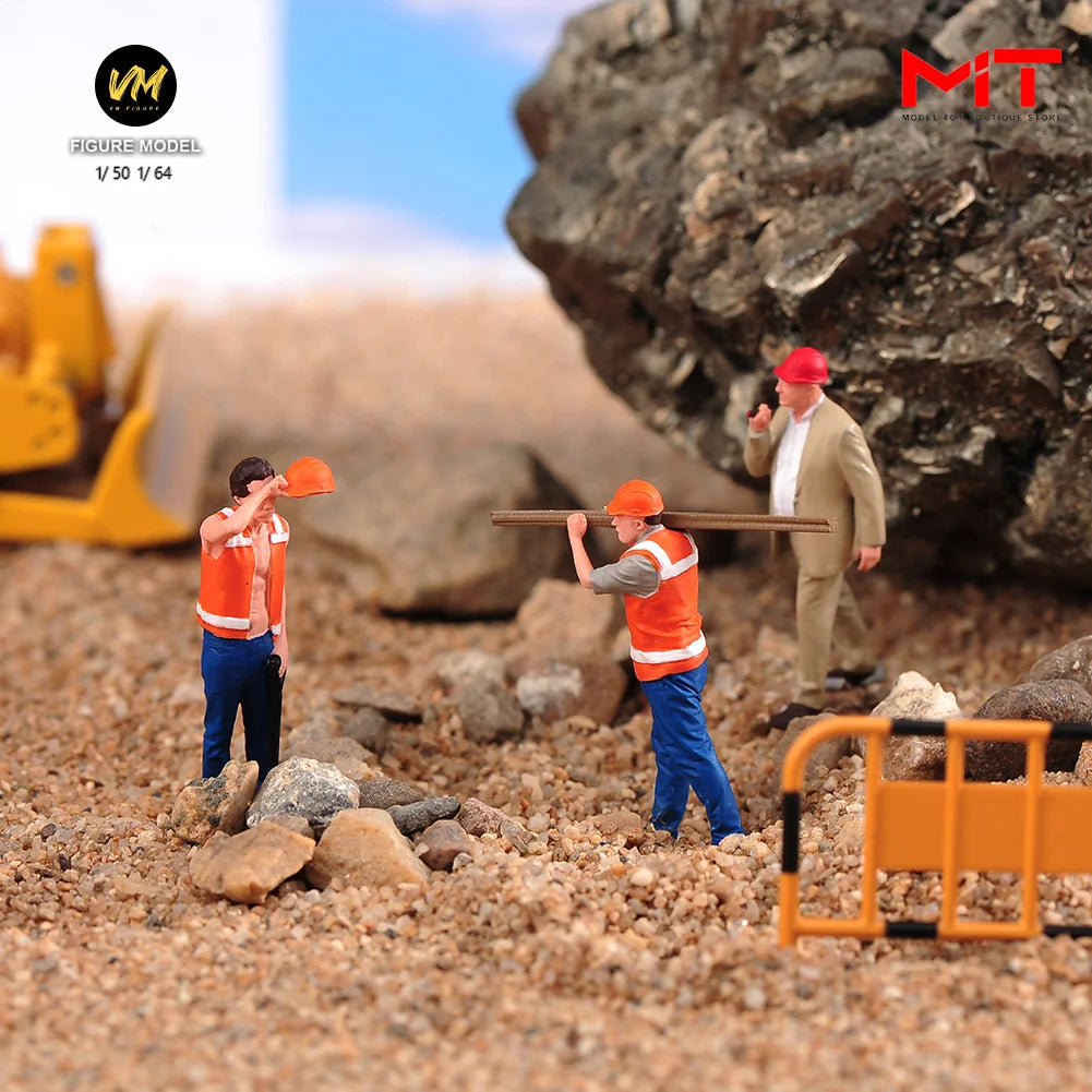 Miniature Figure 1/64 1/50 Site Scene accessories Workers 3D Mini Doll Model Fit Construction Vehicles Toy Decor Display