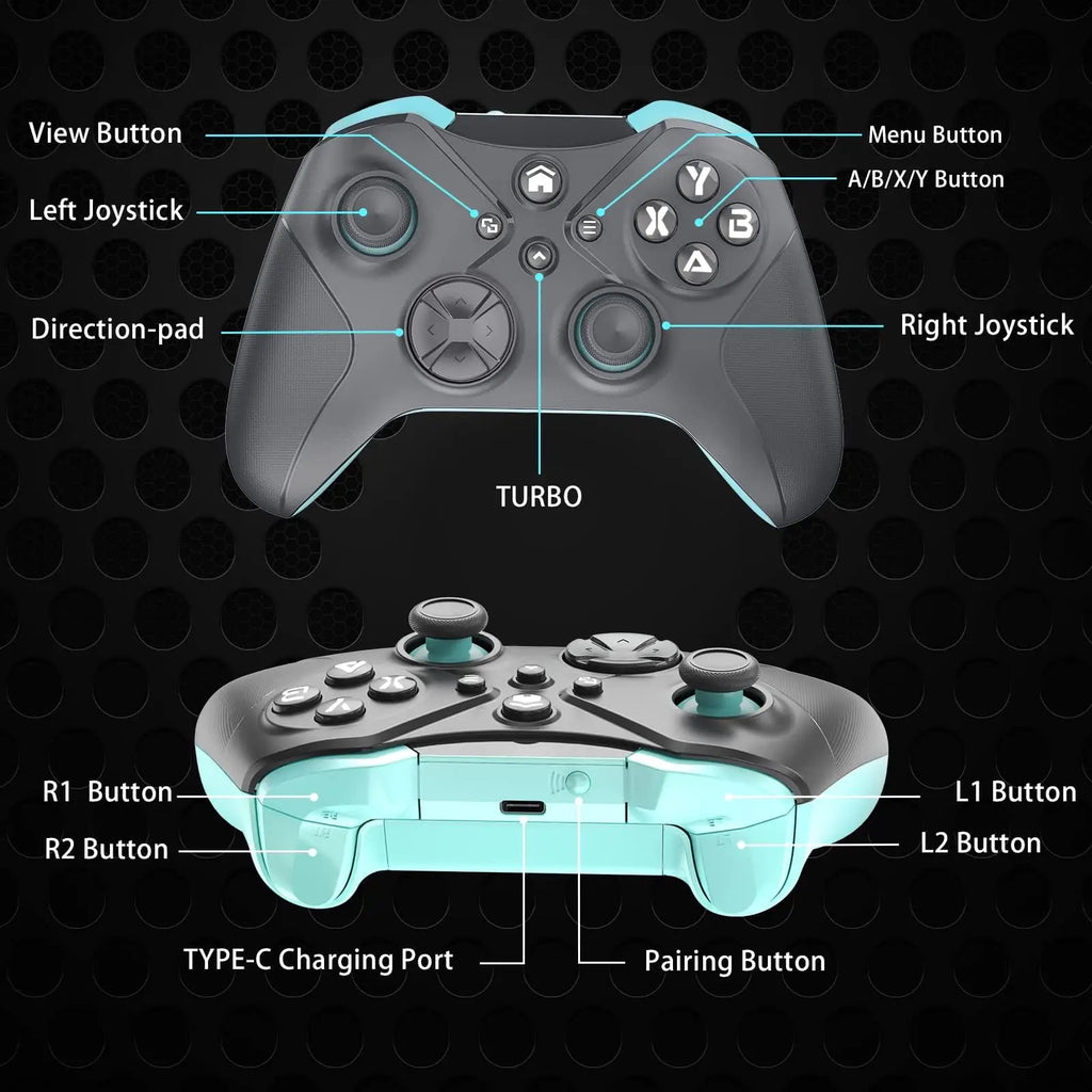 Wireless Controller for Xbox One /Xbox Series X/S/PC/Steam Game Control Joystick W/ Dual Vibration/Marco/Turbo Function Gamepads