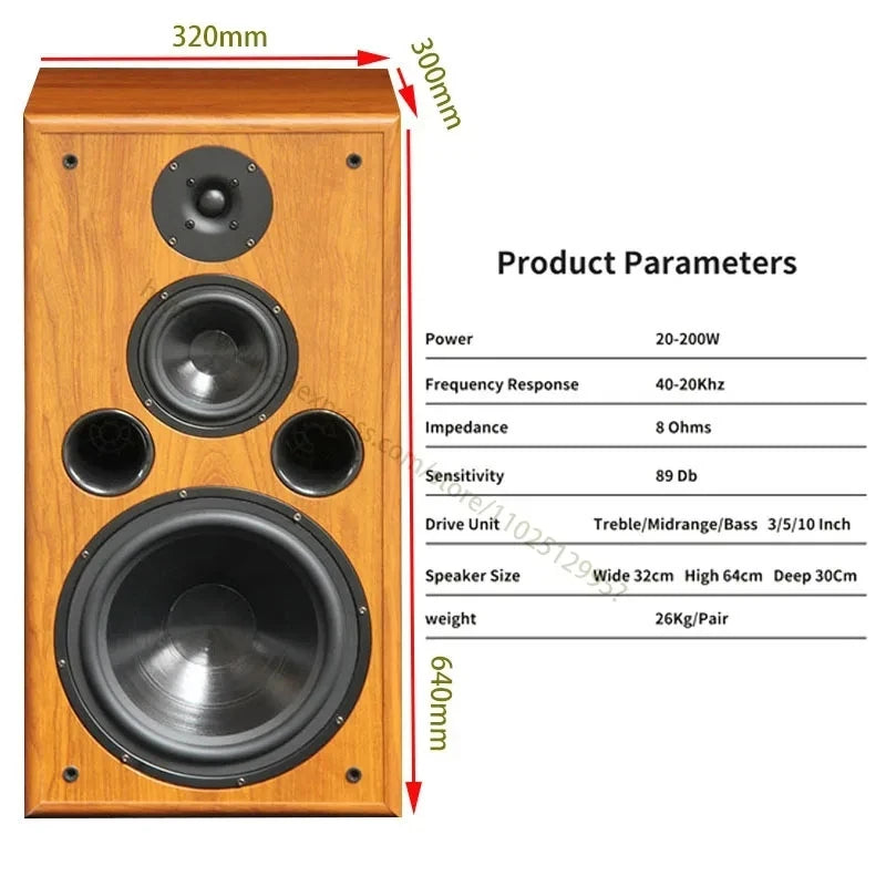 200W 8Ohm Hifi Bookshelf Speaker High School Low Bass Silk Film Tweeter F109 Fever Passive Speakers 10 Inch Monitor Sound Box