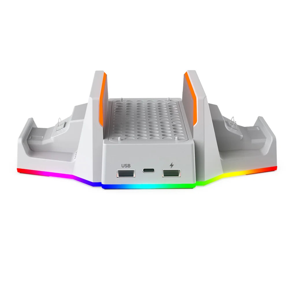 Dobe für Xbox Series S RGB Vertikaler Lüfterständer mit Dual-Controller-Ladegerät Akkupack Ladedock Xbox SS TYX-0663D