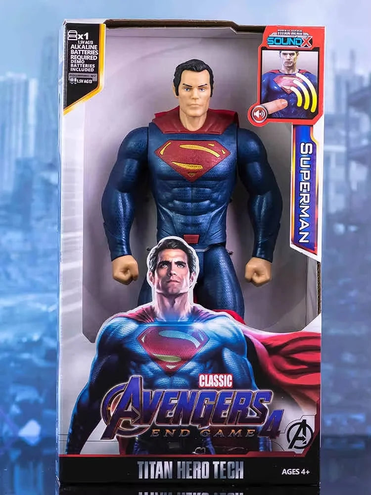 30cm Hot Marvel Avengers Toy Thanos Hulk Spiderman Iron Man Captain America Thor Black Panther With Sound And Light Action Toys
