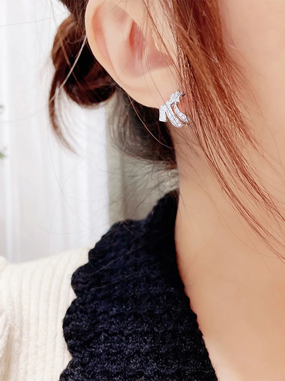 Custom Real Platinum PT950 Clip Earrings Women Engagement Anniversary Wedding Earrings Moissanite Diamond Earrings Shooting Star