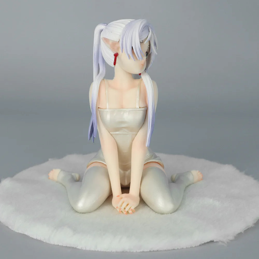 Frieren Beyond Journey'S End Kneeling Action Figure With Blanket White Stockings Statue Collectible Model Desktop Ornament Gifts