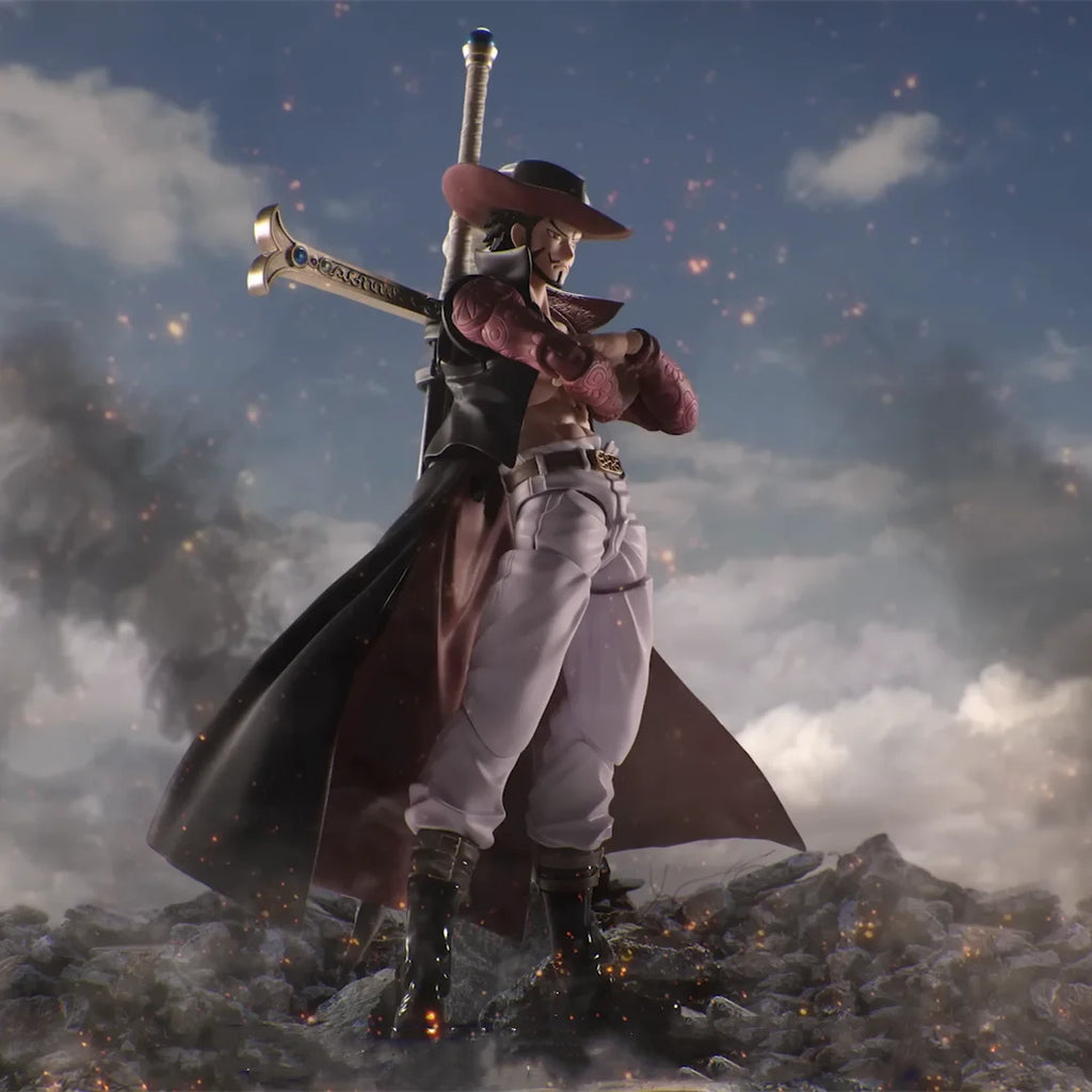 Original BANDAI Anime ONE PIECE Dracule HawkEyes Mihawk S.H.Figuarts Action Figure Toys PVC Model Collection