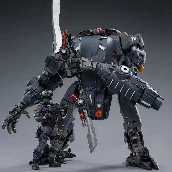 Official Genuine Joytoy Mecha, Steel Bone Robot Toy, Full Articulation Indust Equipped  Military Style Collectible Action Figure