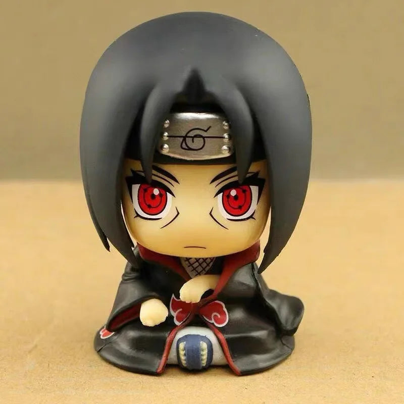8cm Anime Sitting Naruto Kakasi Sasuke Animation PVC Plastic Model Collection For Fans Japan Figure Toys Christmas Gifts