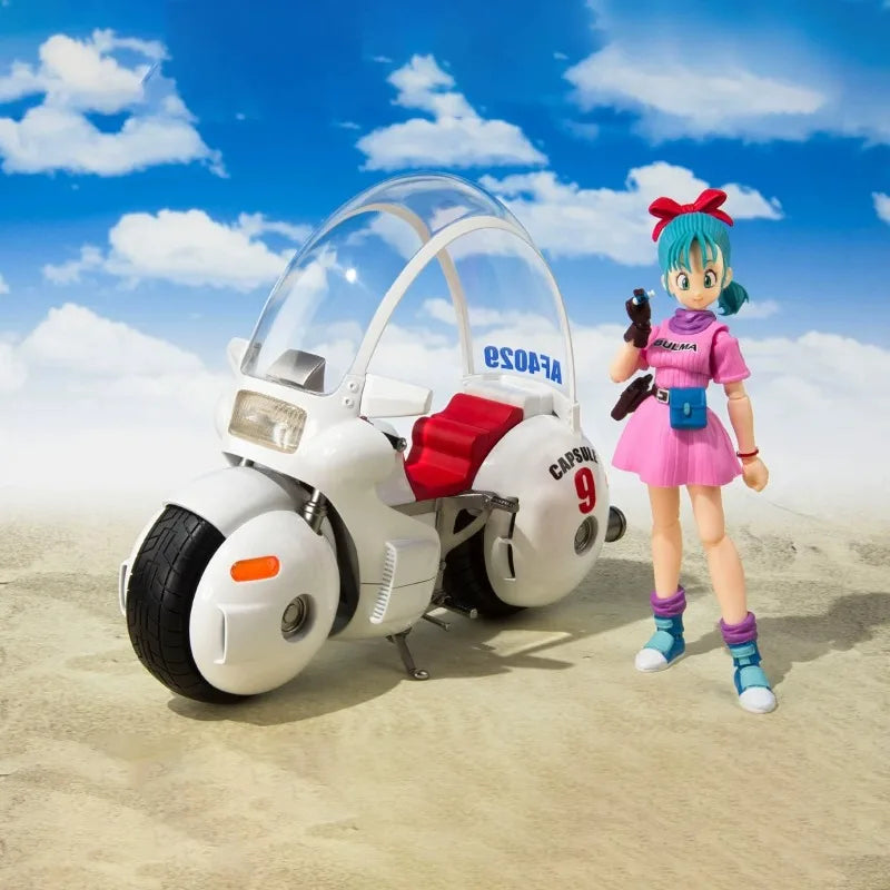 In Stock Genuine Bandai Dragon Ball Model Kit SHF Bulma's Motorcycle Hoipoi Capsule No9 Anime Action Figure Collection Model Toy