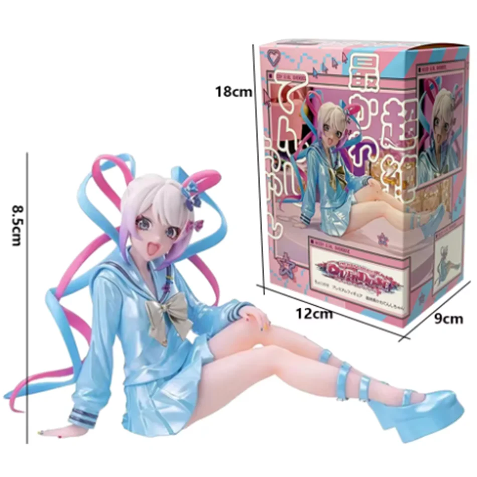 14CM Anime NEEDY GIRL OVERDOSE Noodle Stopper Figure KAnge Sitting Animation Model Toy Gift Collection Decoration Ornaments