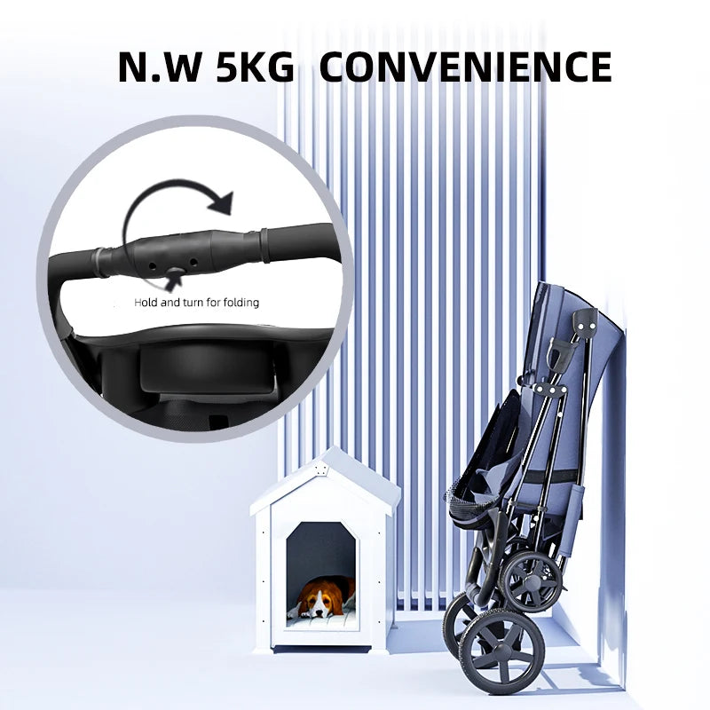 Bello Basic Pet stroller small Lightweight Fordable Cart Dog Cat Teddy Hand Cart Outgoing Pet Dog Cat