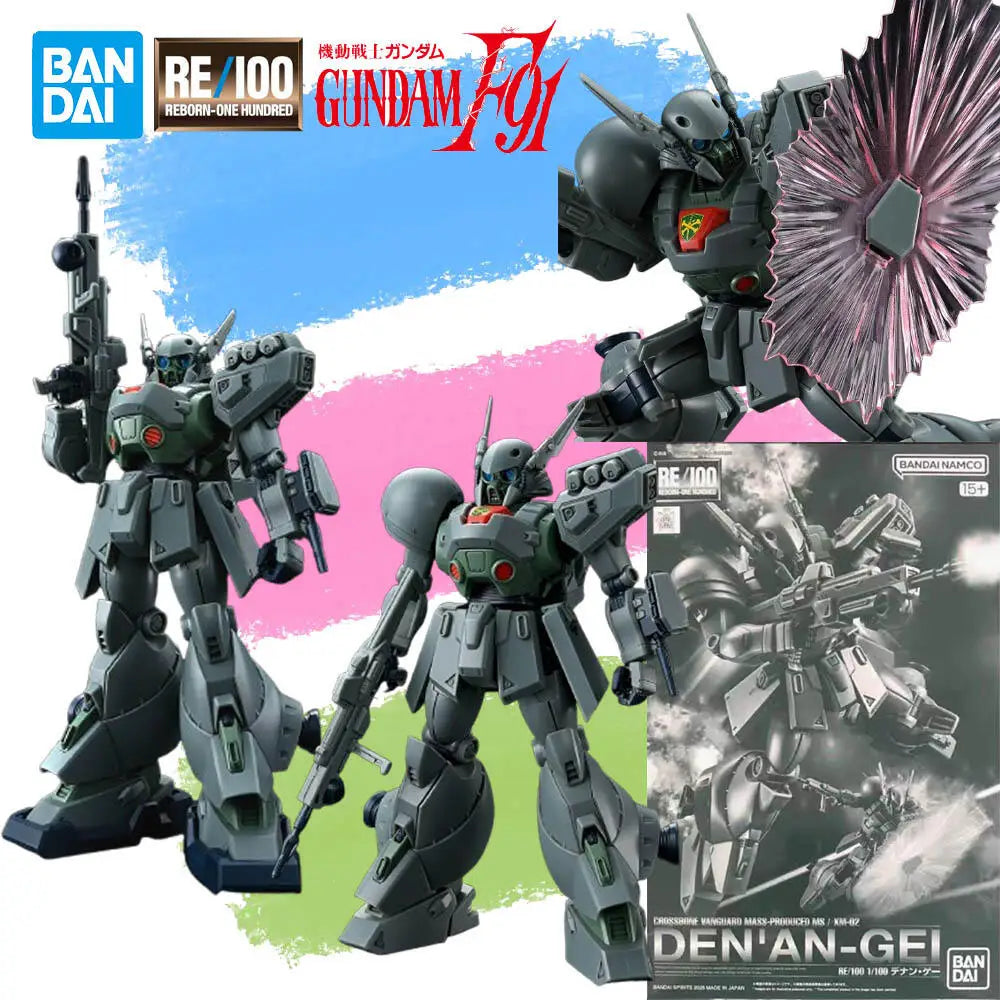 In Stock Genuine BANDAI RE 1/100 Mobile Suit Gundam F91 Denan Gei Figure Anime Action Model Toy