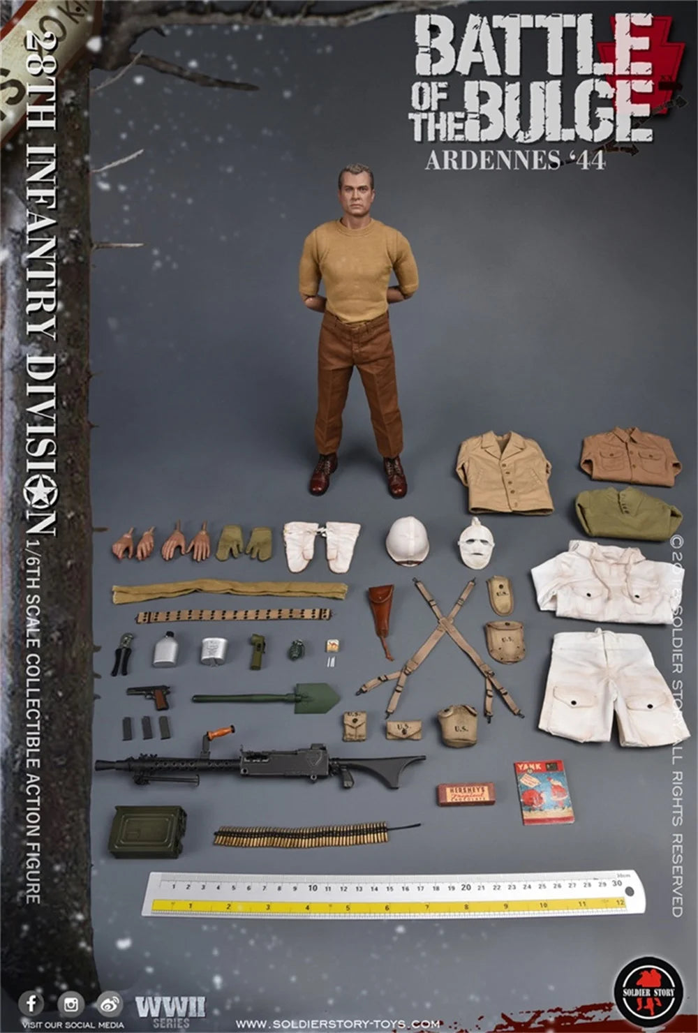 1/6 SoldierStory SS111 US. Army 28th Soldier Action Figure Winter Snow Full Set Moveable Action Figure Gift For Fans Collect