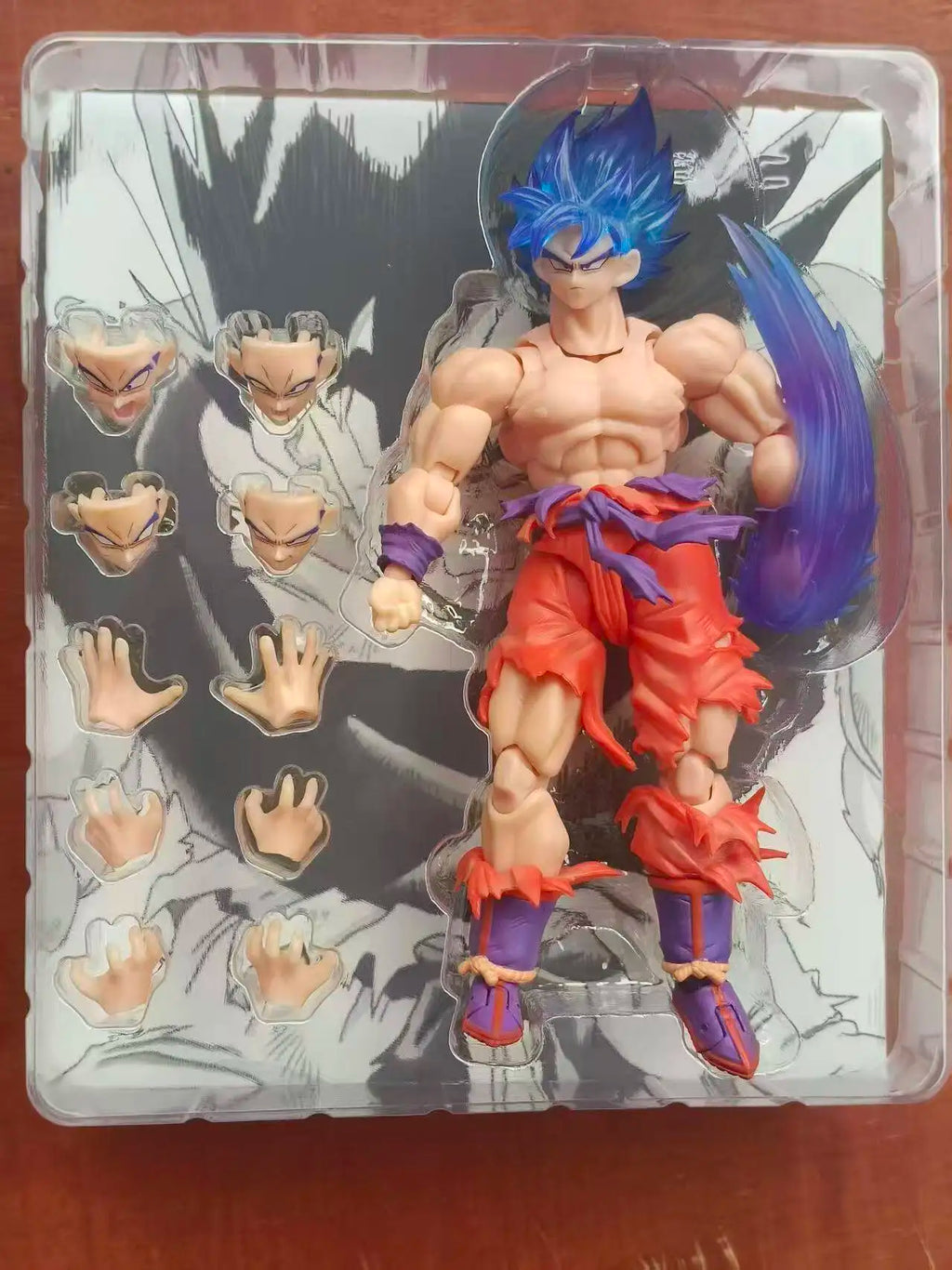 E&C Studio Action Figures Dragon Ball Z Shf Super Saiyan Son Goku Blue Kaioken Battle Damage 3.0 Body Ec Studio Model Toys Gifts